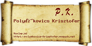 Polyákovics Krisztofer névjegykártya